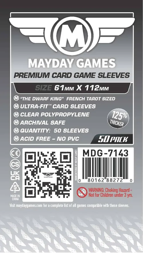 "Dwarf King" Compatible French Tarot Card Sleeves - Magnum (61x112mm)