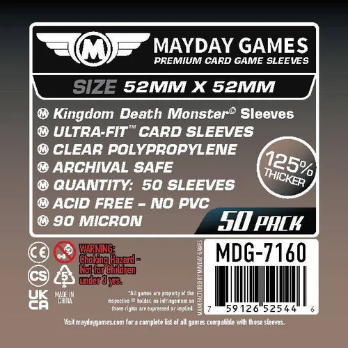 "Kingdom Death Monster" Compatible Card Sleeves (52x52mm)