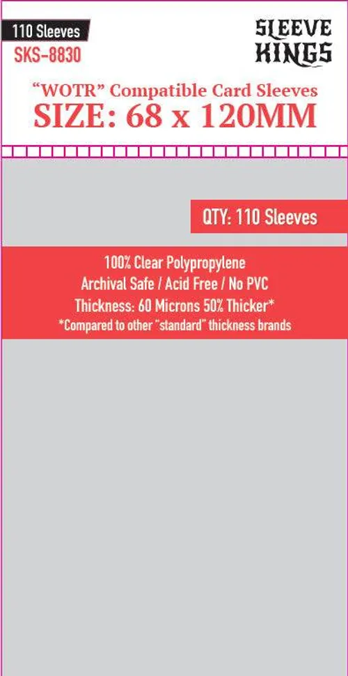 "WOTR" Compatible Sleeves (68x120mm)