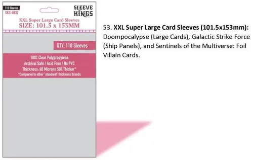 XXL Super Large Game Card Sleeves (101.5x153mm)