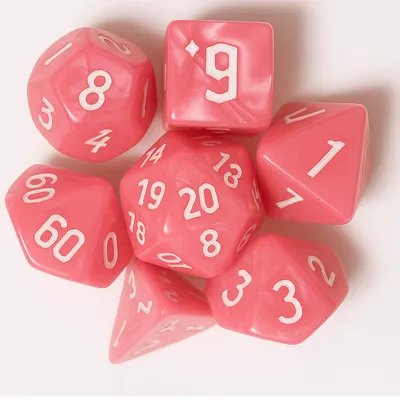 DND 7 Piece Translucent Dice Set
