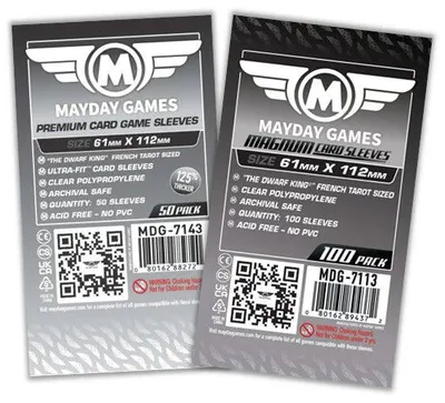 Mayday "Dwarf King" Compatible French Tarot Card Sleeves - Magnum (61x112mm)